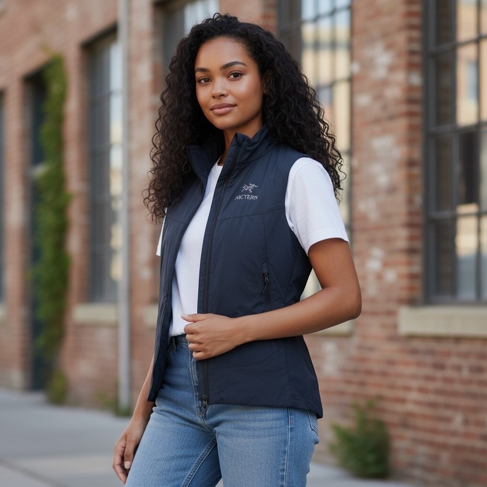 Arc'teryx Atom LT Vest Medium Blue Womens Full Zip Outdoor Lightweight